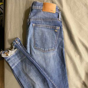 Madewell High Rise 27 Jeans Button Through Chewed